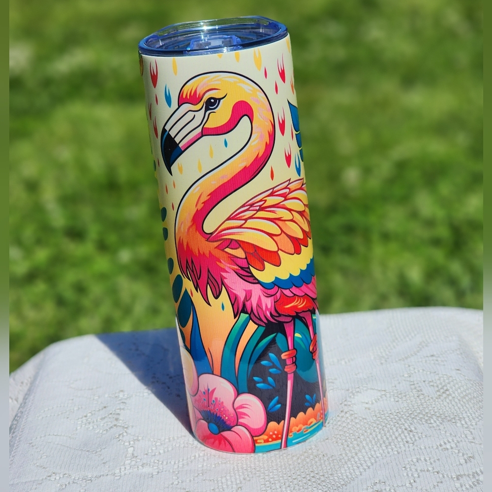 Colorful Flamingo Tumbler 20oz